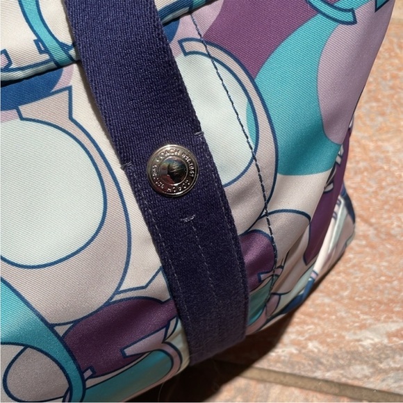 Coach Kyra F77297 Large Duffle Bag Big C Blue, Cream, Purple - Picture 6 of 9